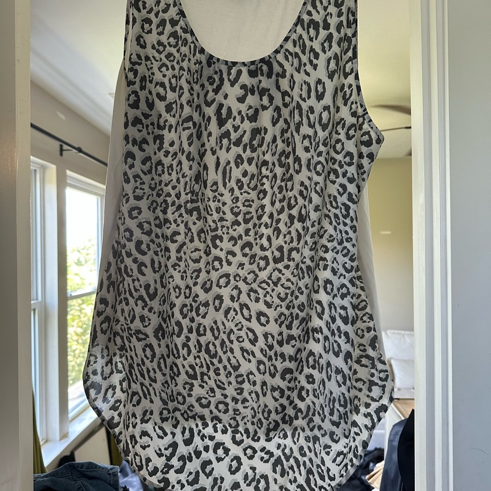 Ann Taylor Leopard Print Sleeveless Top- XL